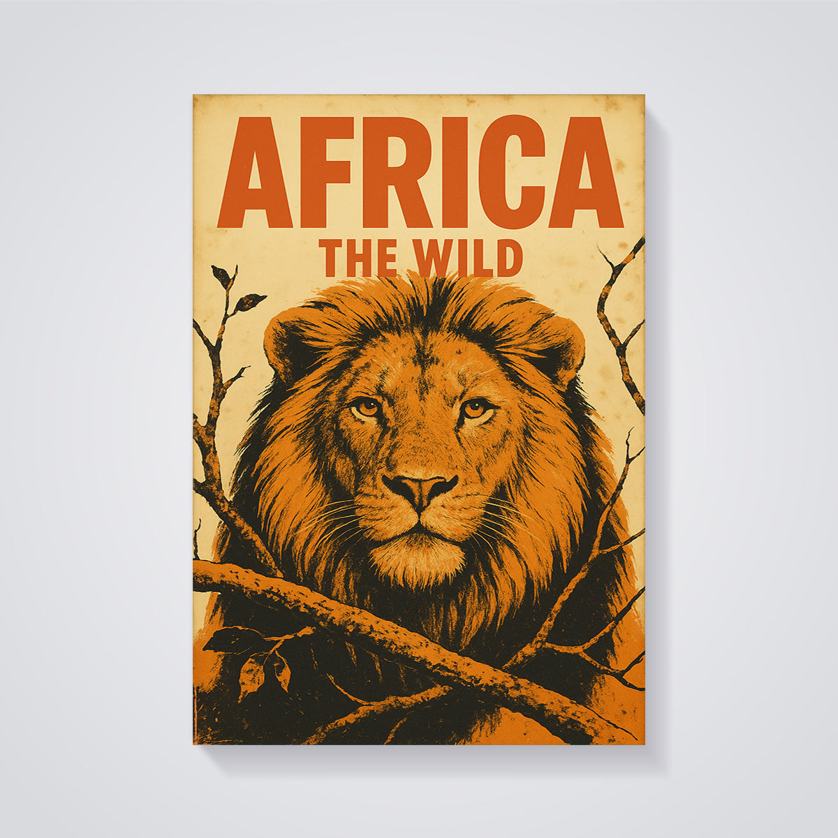 Africa The Wild Lion Poster Print | Vintage Safari Animal Art