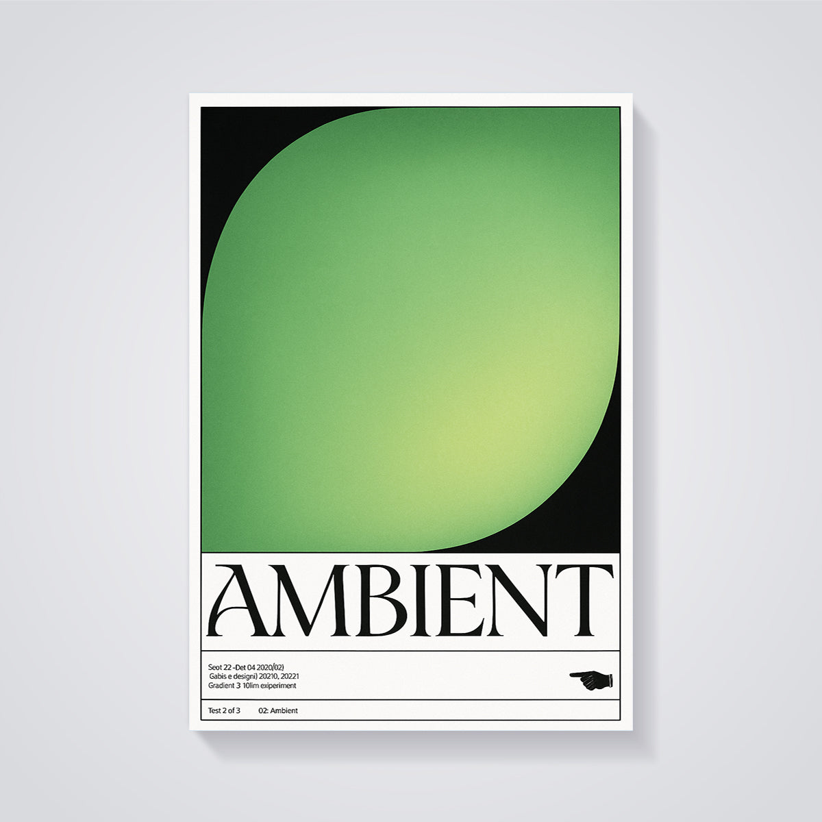 Ambient Green Gradient Print unframed on a grey background