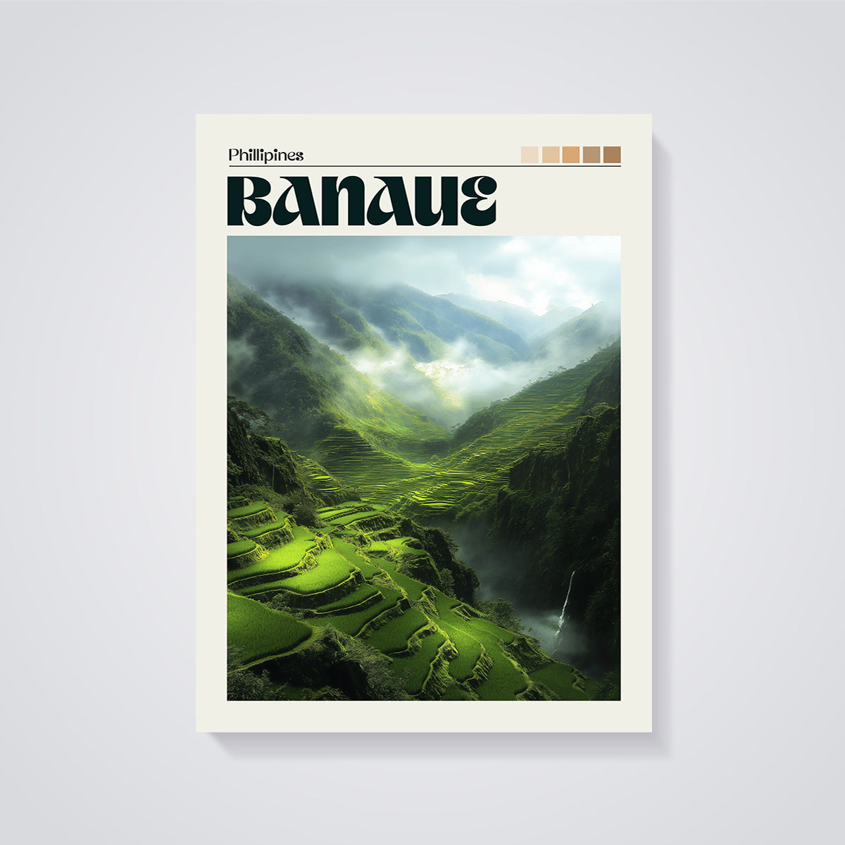 Banaue Rice Terraces Print unframed on a grey background