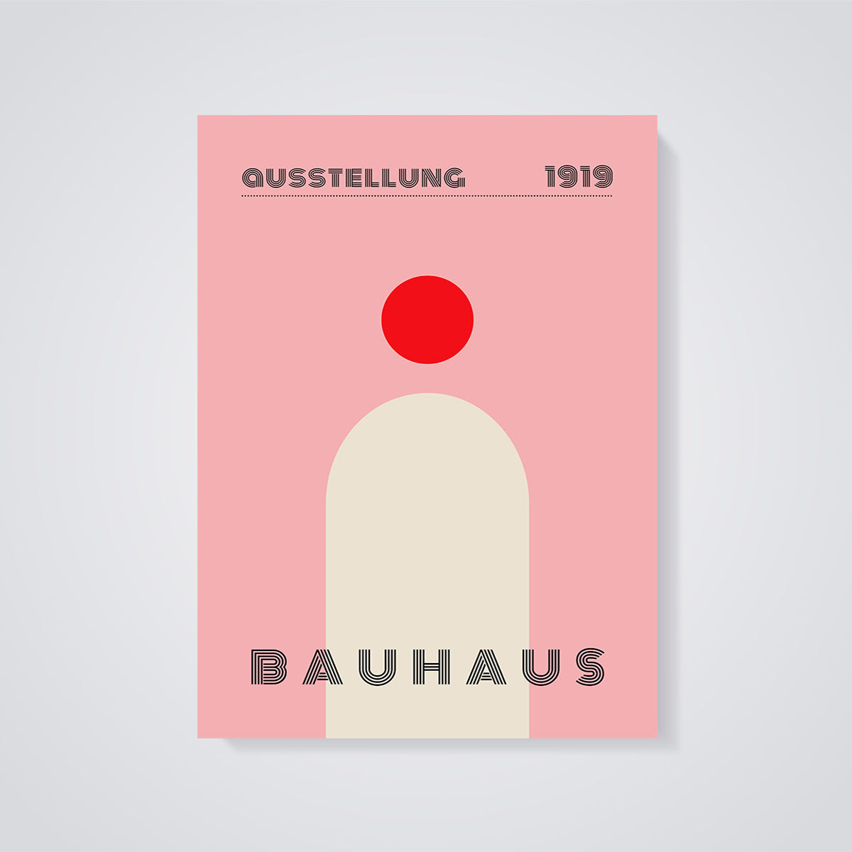 Bauhaus 1919 Exhibition Print unframed on a grey background