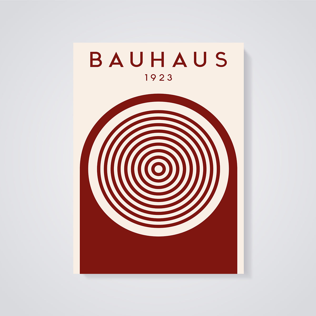 Bauhaus 1923 Concentric Arch Print unframed on a grey background