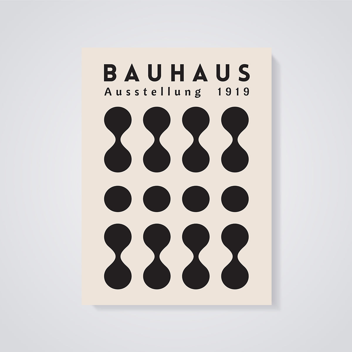 Bauhaus Ausstellung 1919 Shapes Print unframed on a grey background