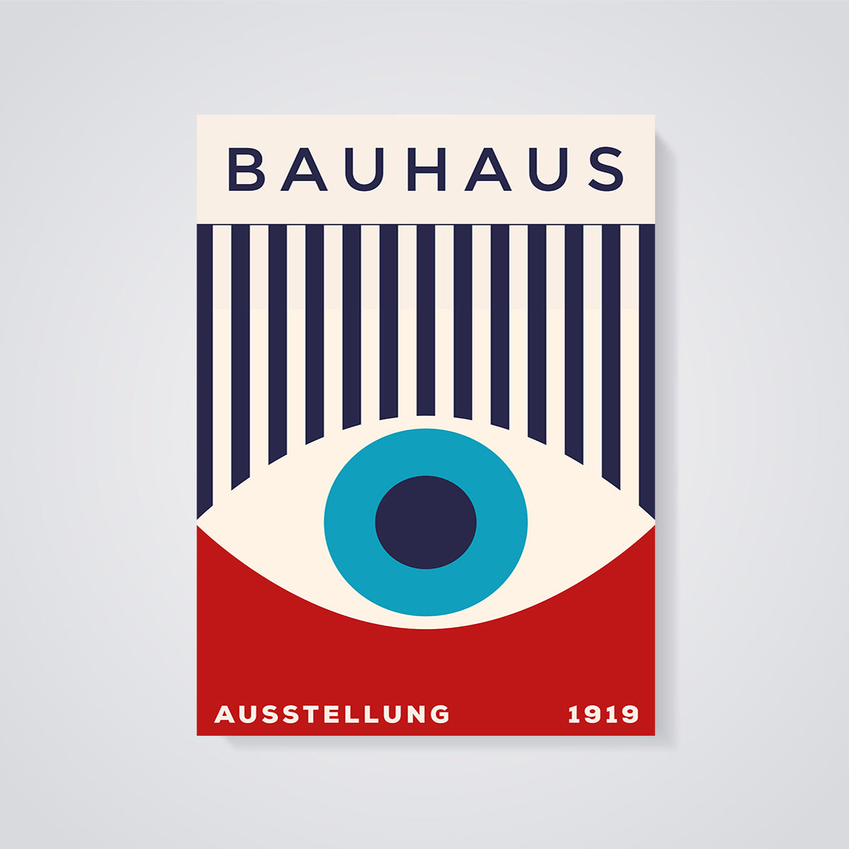 Bauhaus Exhibition Eye Print unframed on a grey background