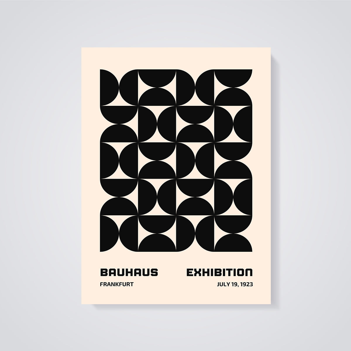 Bauhaus Geometric Pattern Print unframed on a grey background