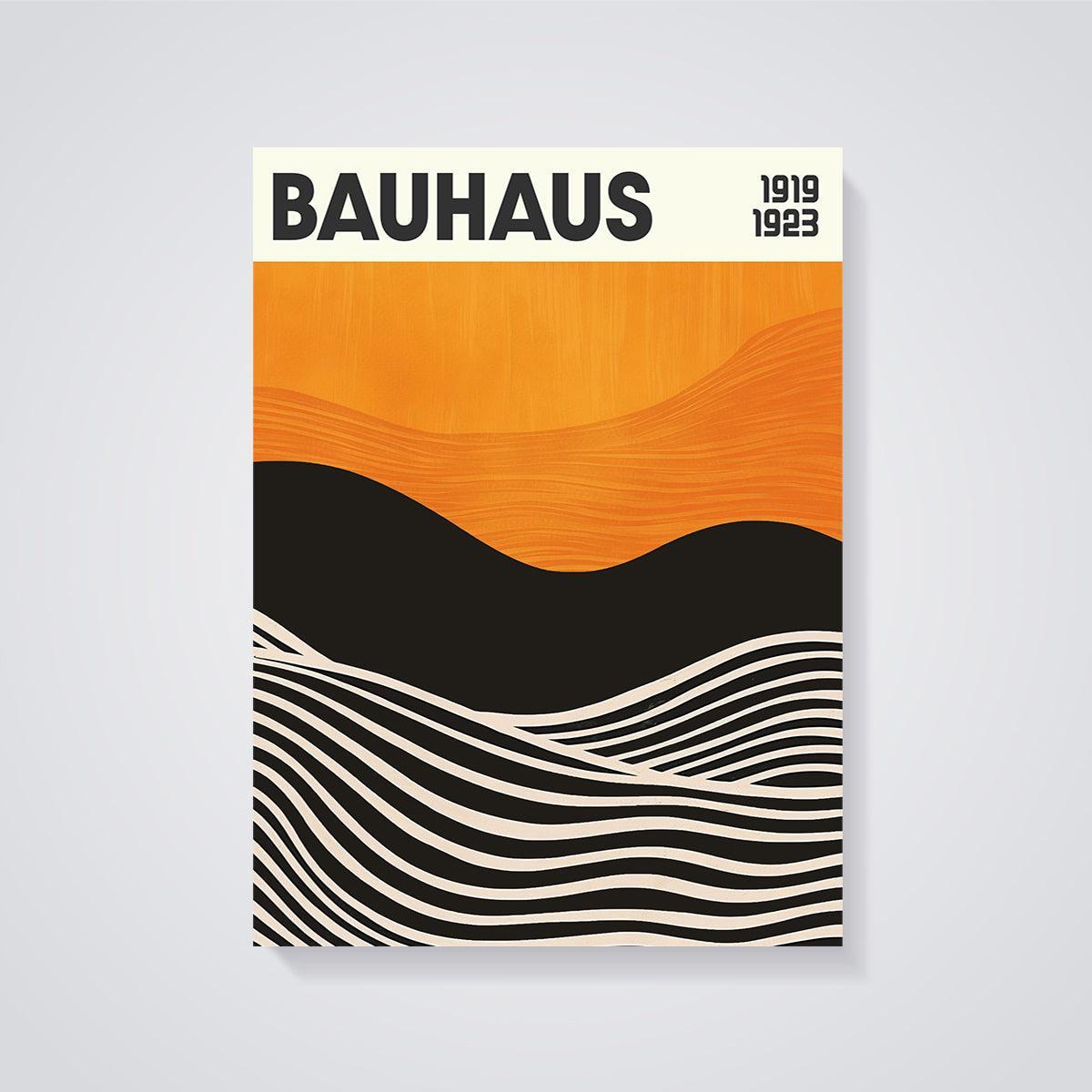 Bauhaus Wavy Abstract Print unframed on a grey background