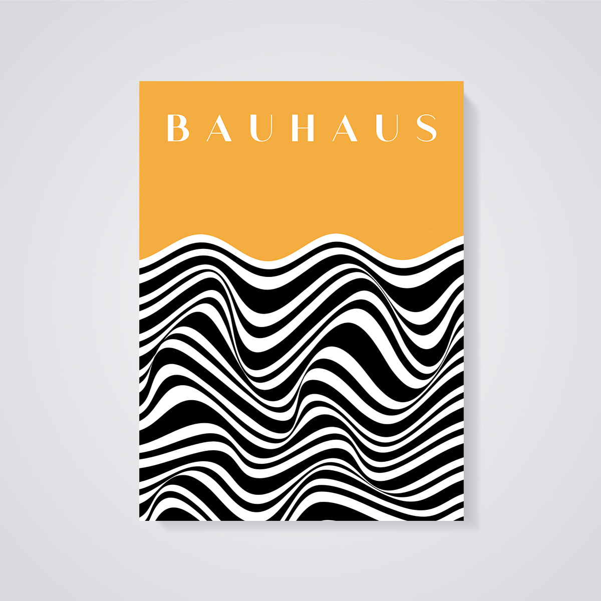 Bauhaus Wavy Stripes Print unframed on a grey background