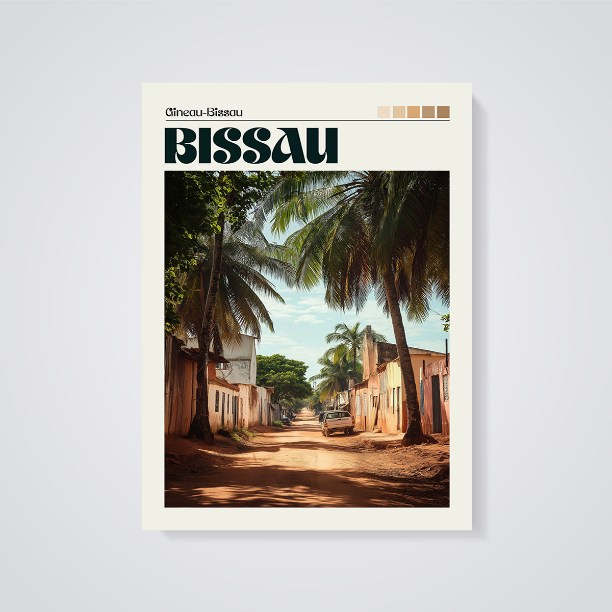 Bissau Street Print unframed on a grey background