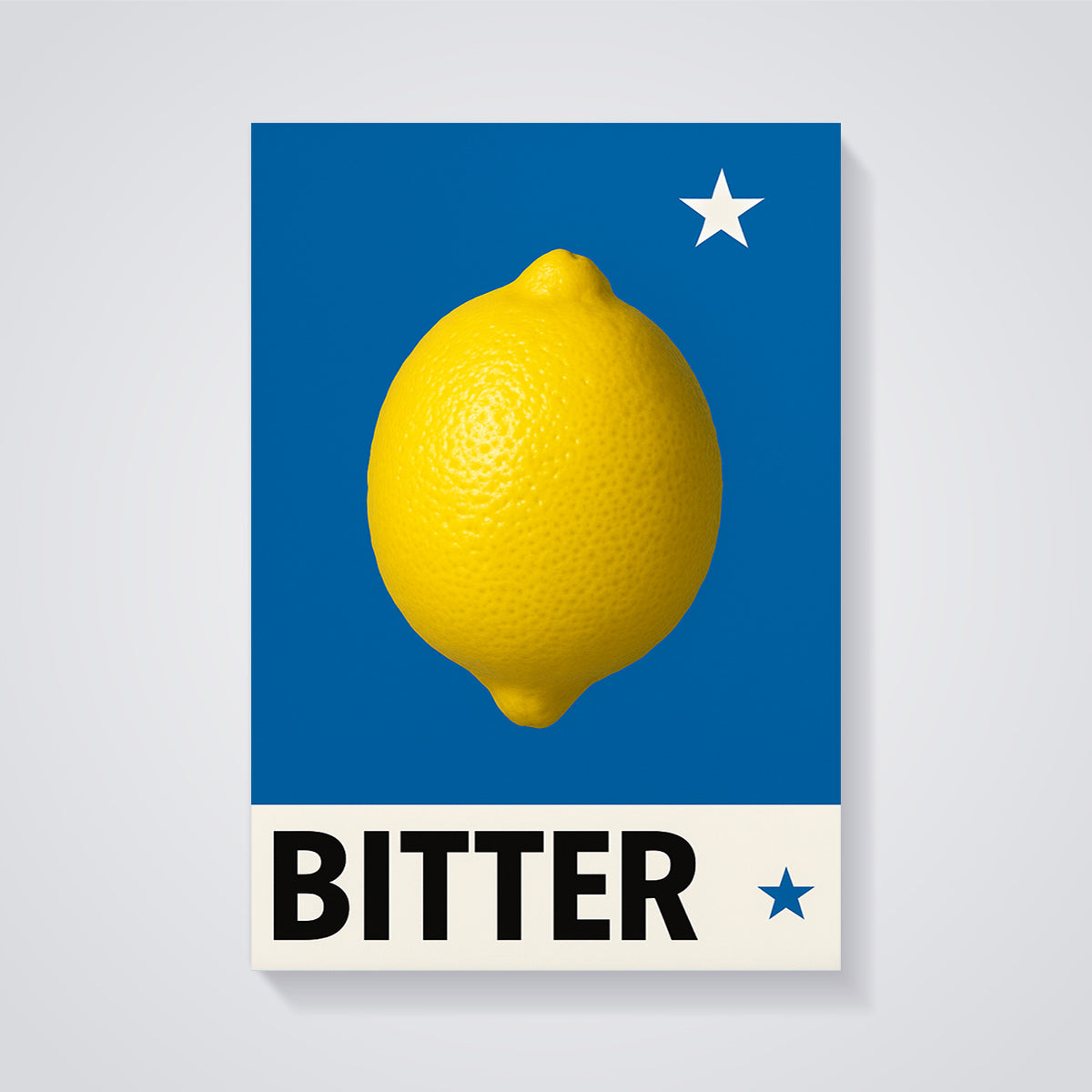 Bitter Lemon Print unframed on a grey background