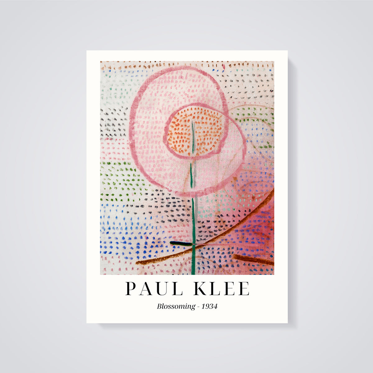 Blossoming 1934 Paul Klee Print unframed on a grey background