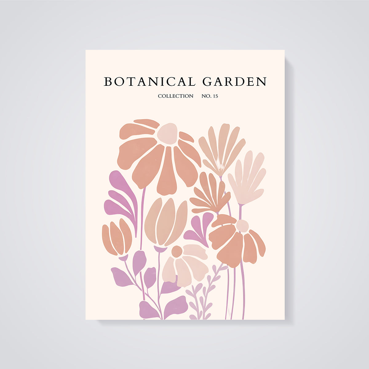 Botanical Garden No. 15 Floral Art Print unframed on a grey background