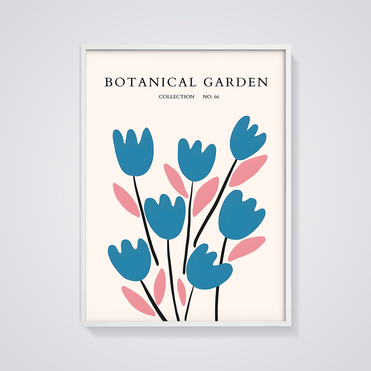 Botanical Garden No. 66 Print framed in white on a grey background