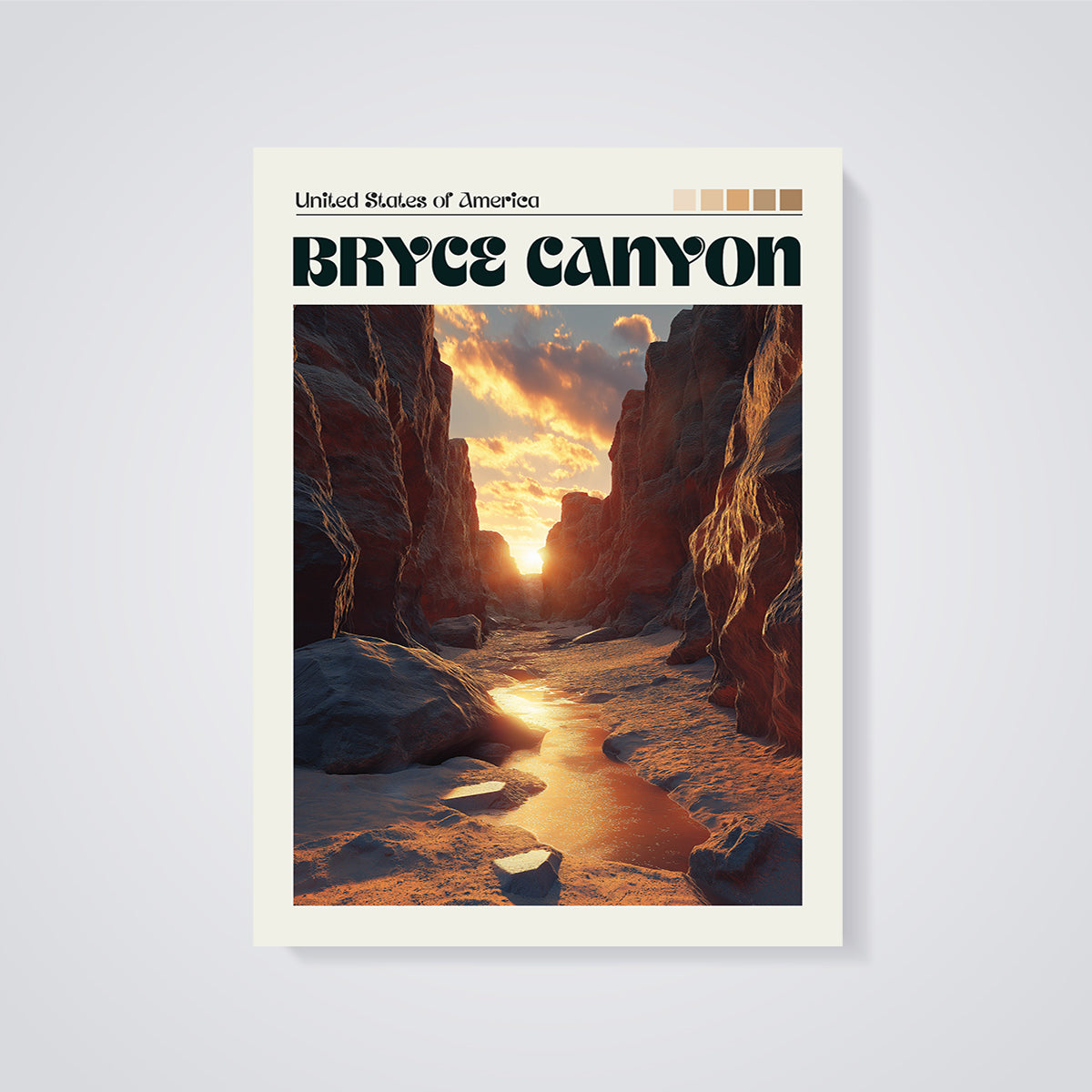 Bryce Canyon Sunset Print unframed on a grey background