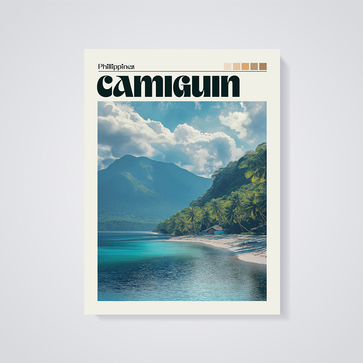 Camiguin Philippines Print unframed on a grey background