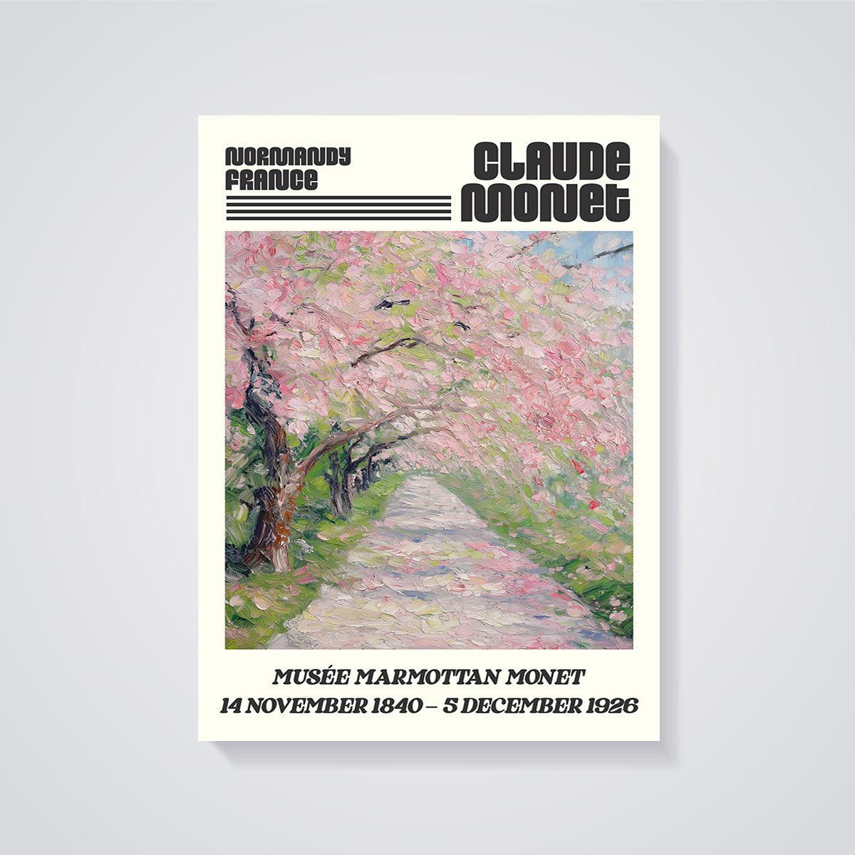 Claude Monet Blossom Path Print unframed on a grey background