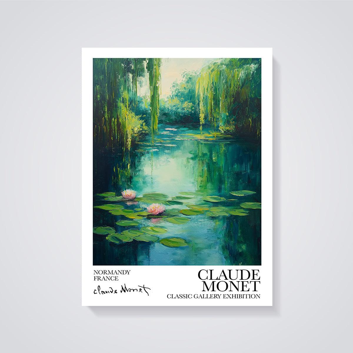 Claude Monet Water Lilies Pond Print unframed on a grey background