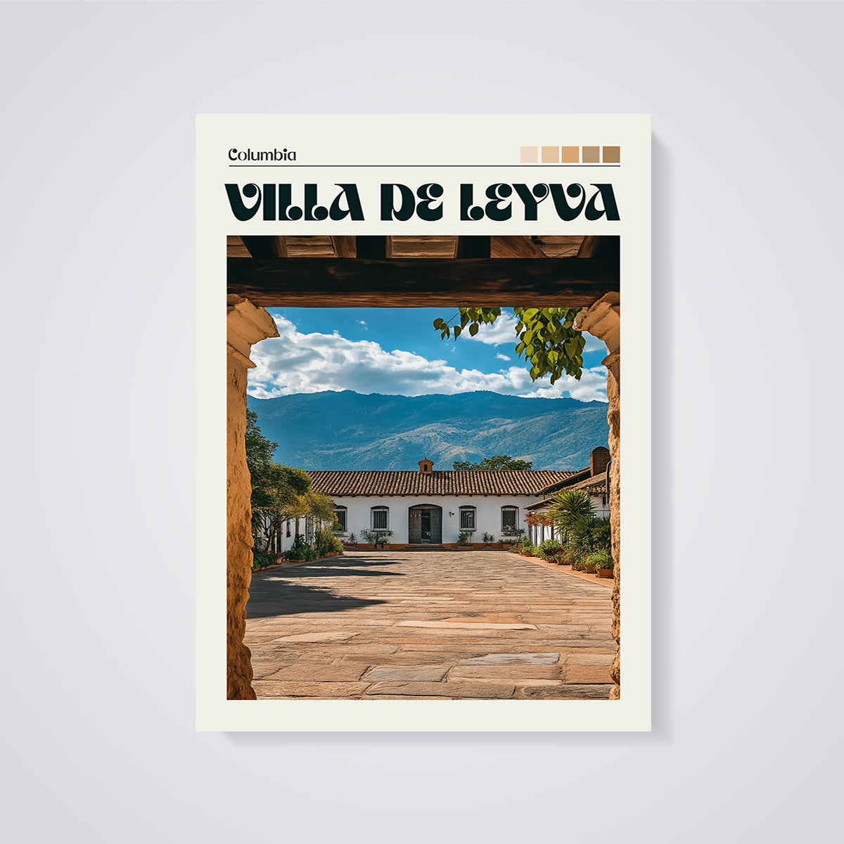 Columbia Villa de Leyva Print unframed on a grey background
