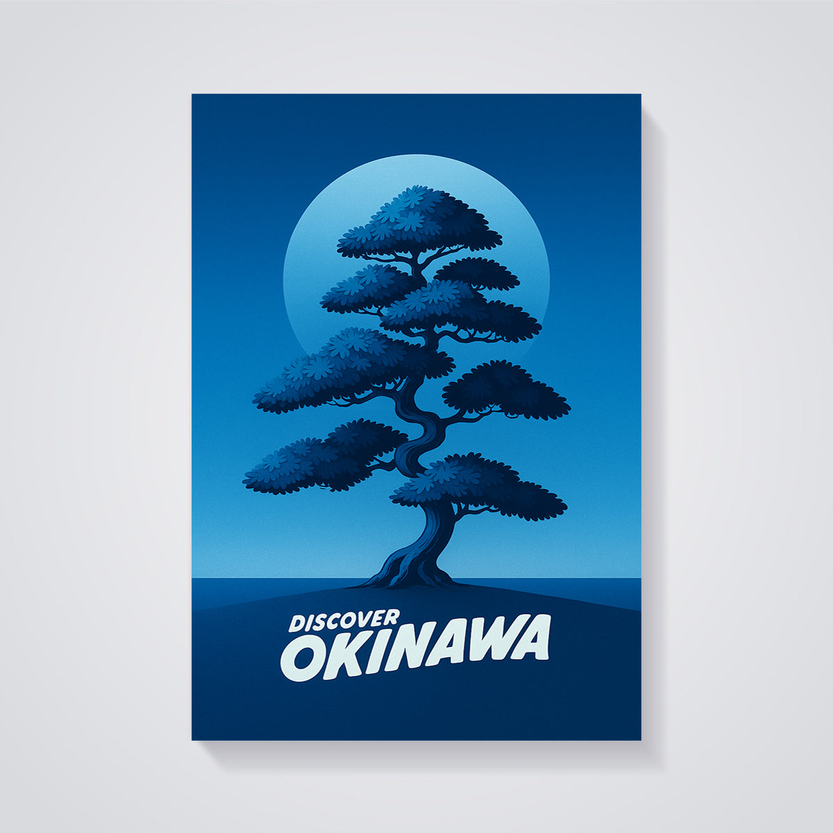 Discover Okinawa Tree Print unframed on a grey background