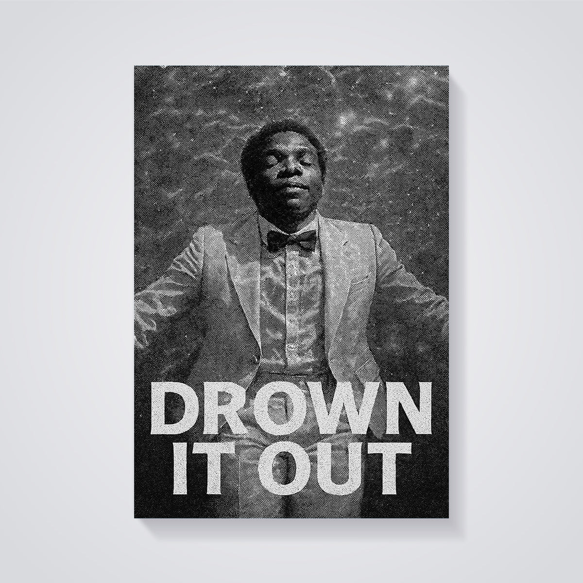 Drown It Out Skeleton Print unframed on a grey background