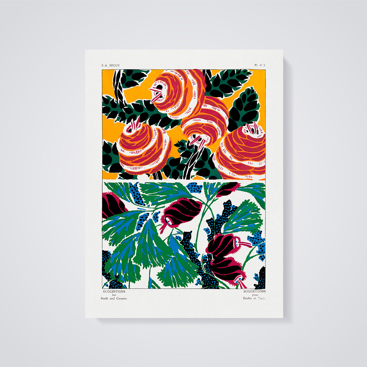 E. A. Seguy Abstract Botanical Patterns Print unframed on a grey background