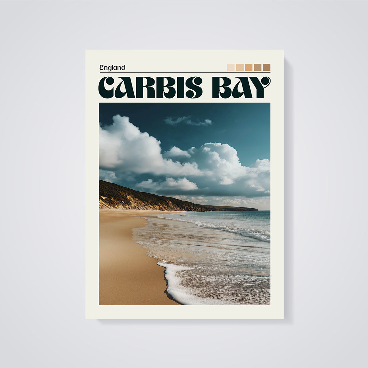 England Carbis Bay Print unframed on a grey background