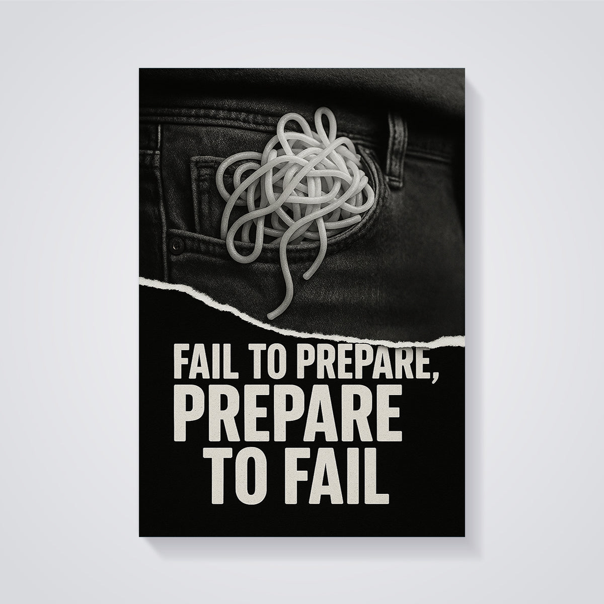 Fail to Prepare Spaghetti Print unframed on a grey background