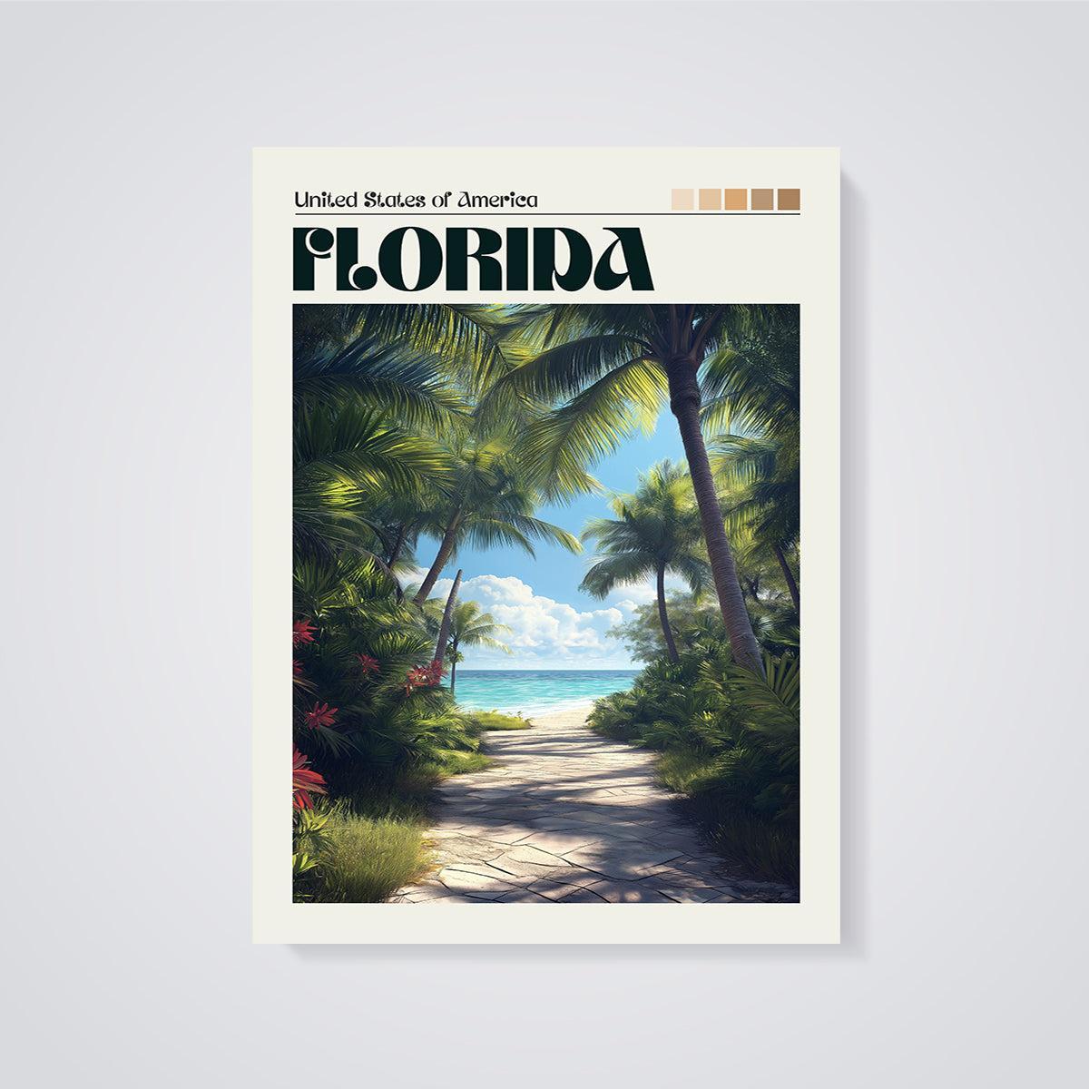 Florida Beach Path Print unframed on a grey background