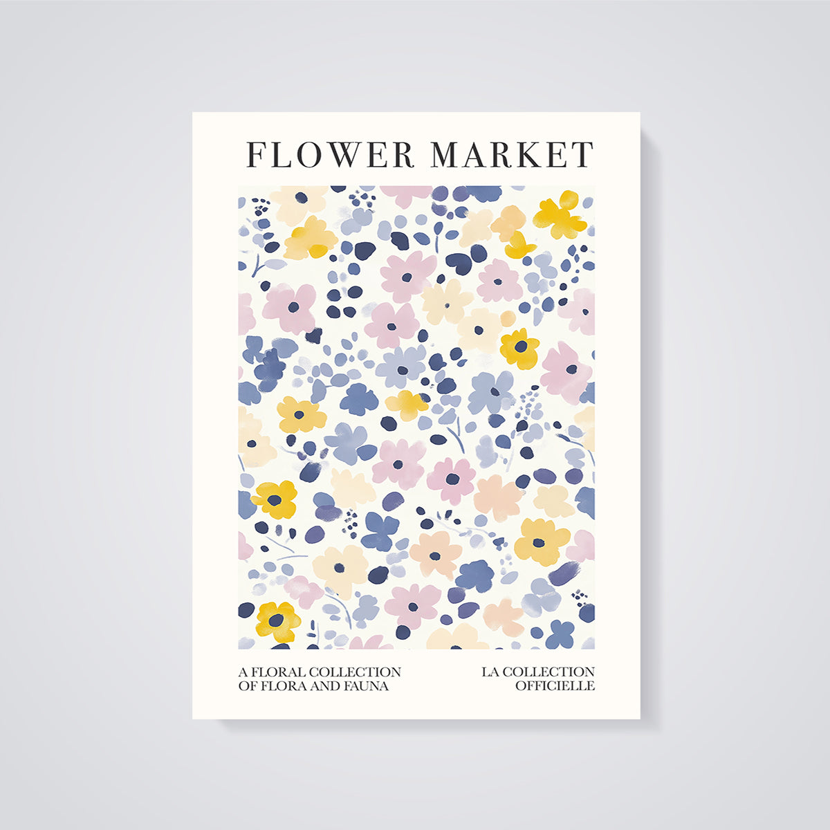 Flower Market Abstract Floral Print Aesthetic unframed on a grey background