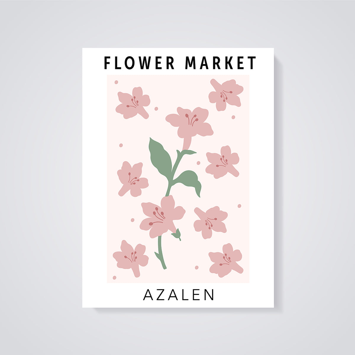 Flower Market Azalen Print unframed on a grey background