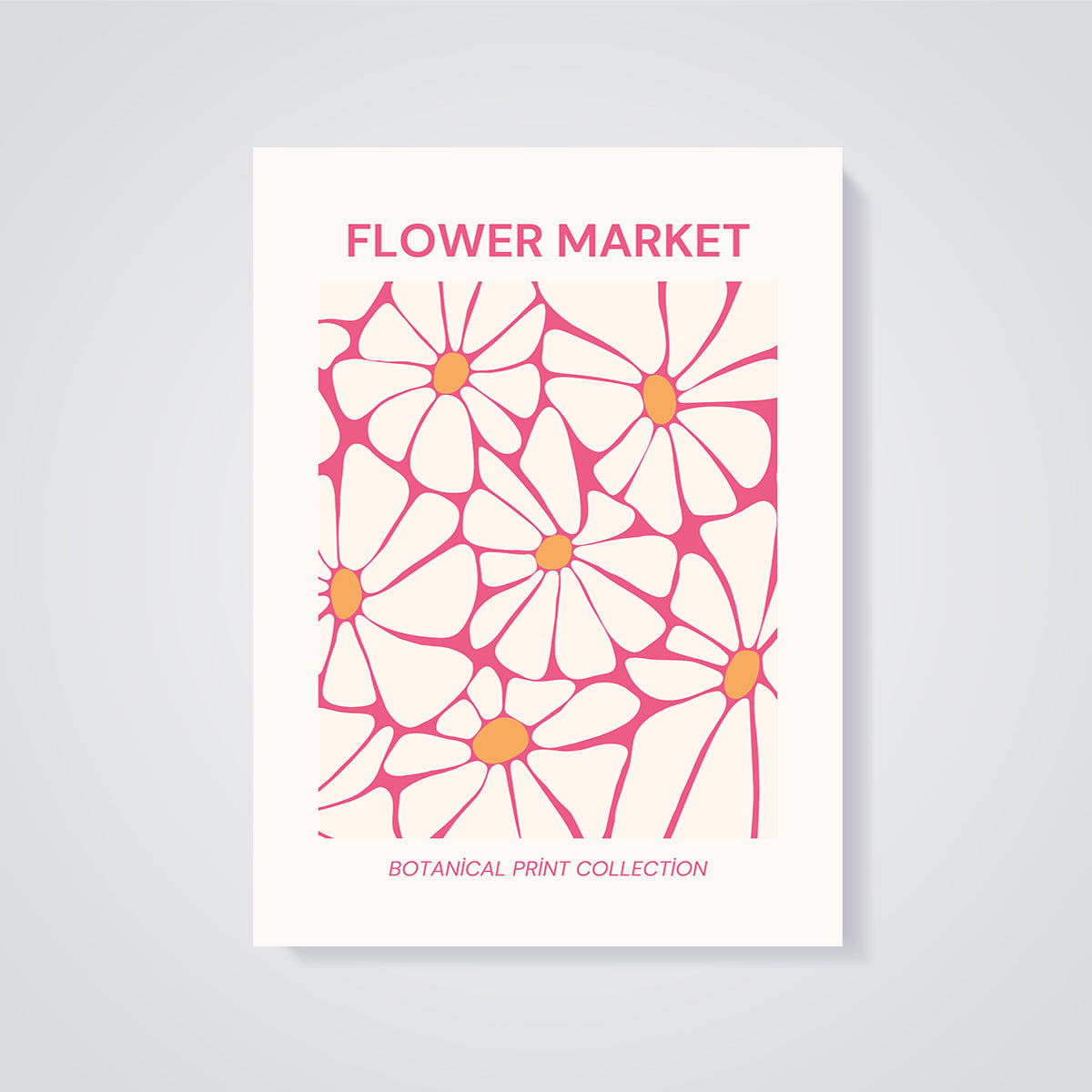 Flower Market Daisies Print unframed on a grey background