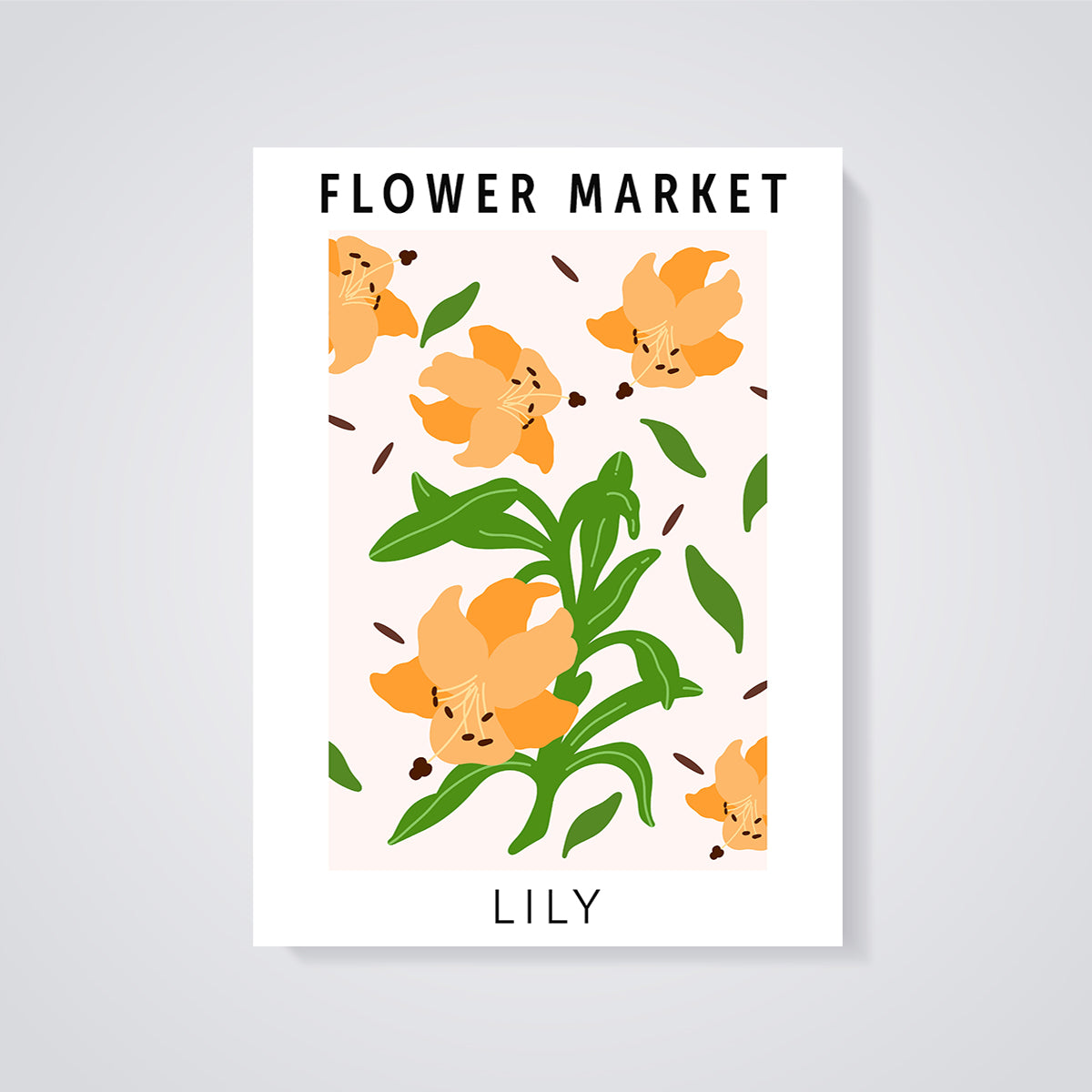 Flower Market Lily Print unframed on a grey background
