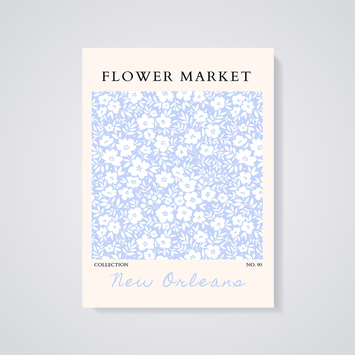 Flower Market New Orleans Print unframed on a grey background