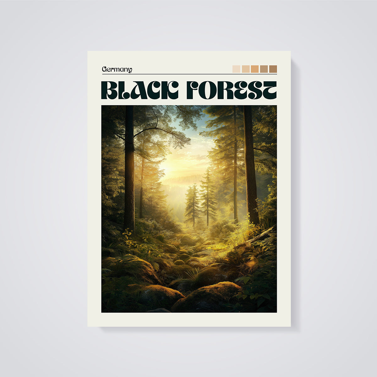 Germany Black Forest Print unframed on a grey background