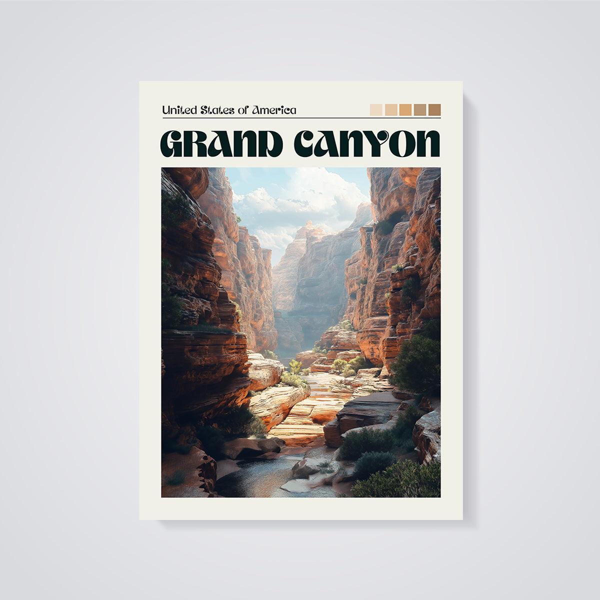 Grand Canyon National Park Print unframed on a grey background