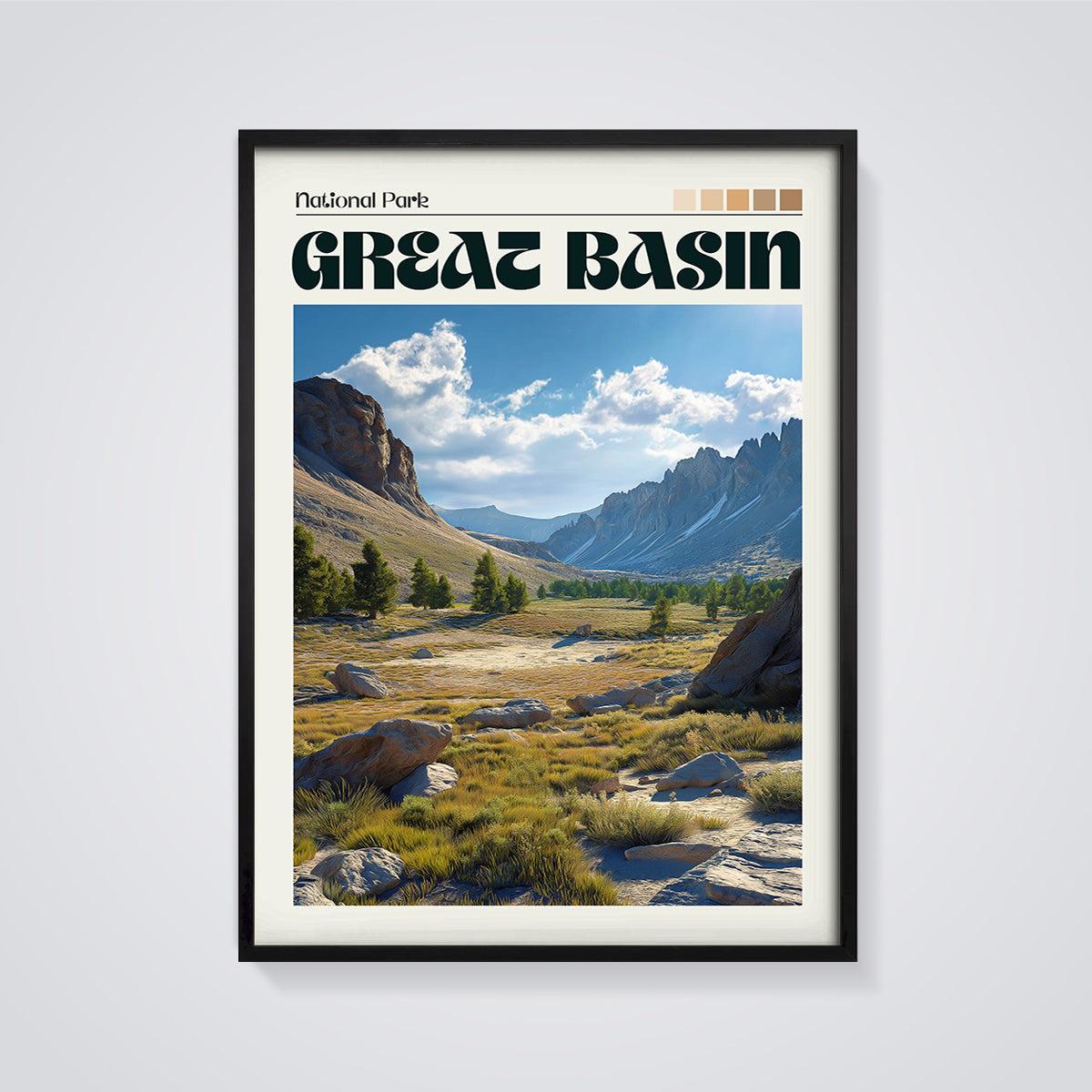 Great Basin National Park Print framed in black on a grey background