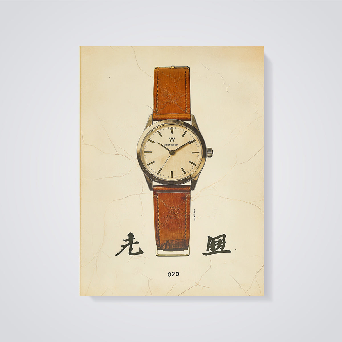 HI OLYDOR Vintage Watch Print unframed on a grey background