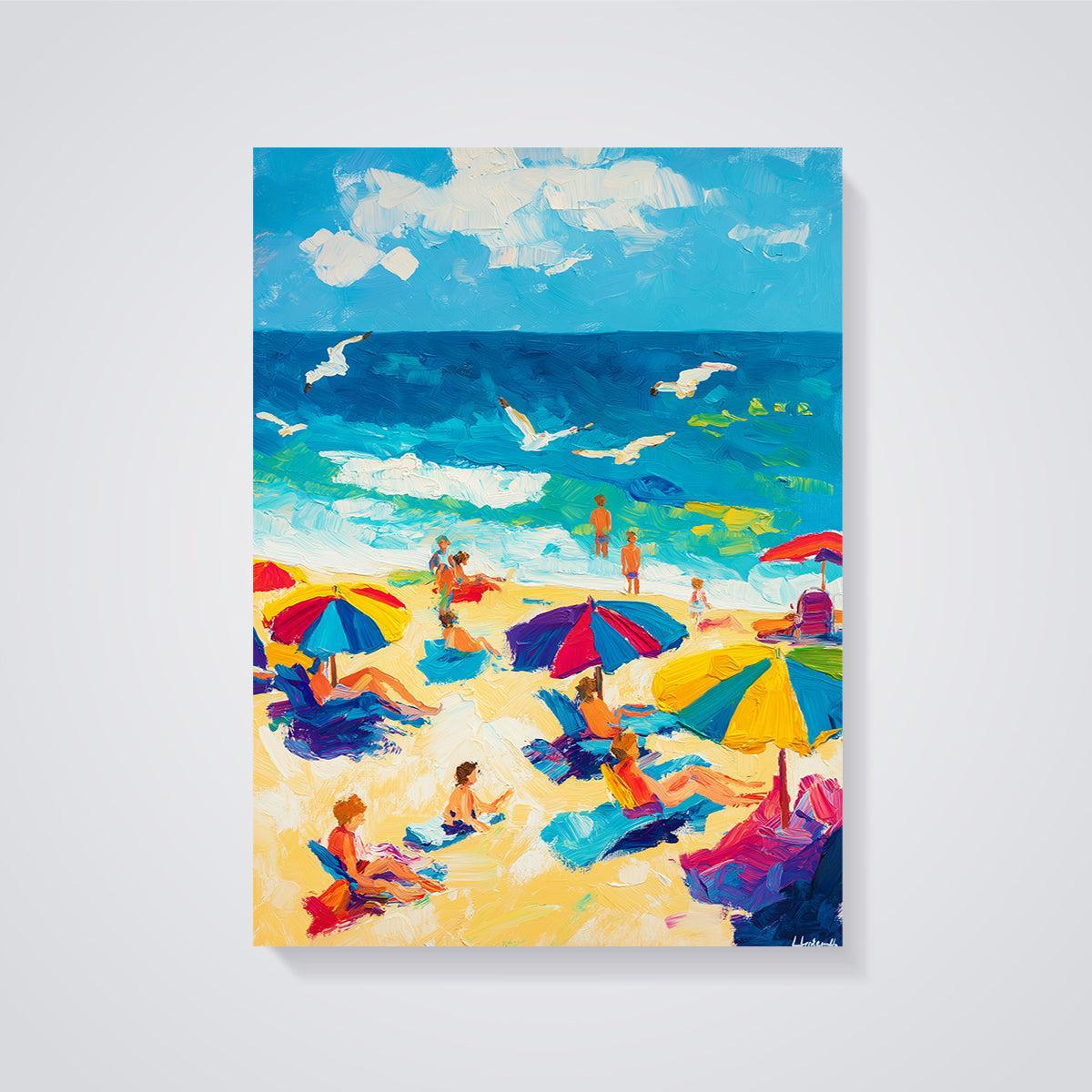 Hendershott Impasto Beach Print unframed on a grey background