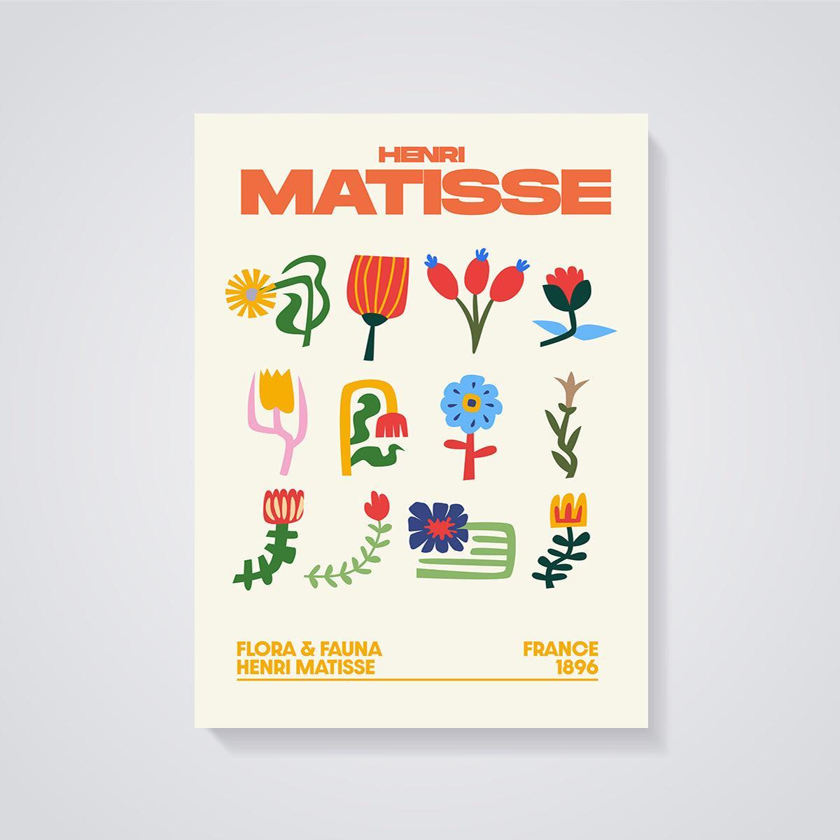 Henri Matisse Flora & Fauna Print unframed on a grey background