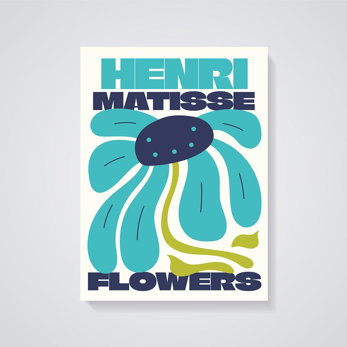 Henri Matisse Flowers Print unframed on a grey background