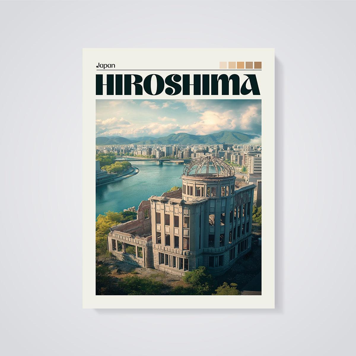 Hiroshima Peace Memorial Print unframed on a grey background