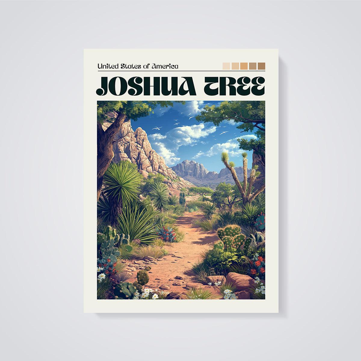 Joshua Tree National Park Print unframed on a grey background