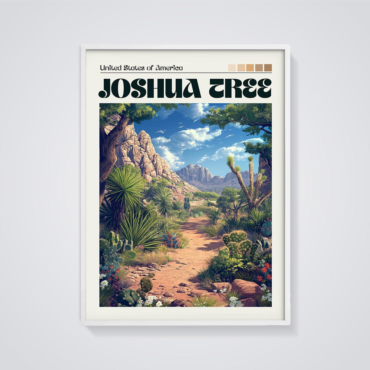 Joshua Tree National Park Print framed in white on a grey background