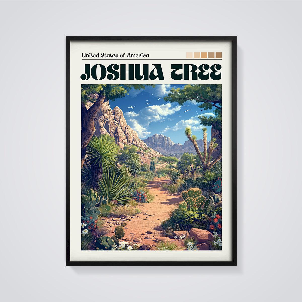Joshua Tree National Park Print framed in black on a grey background