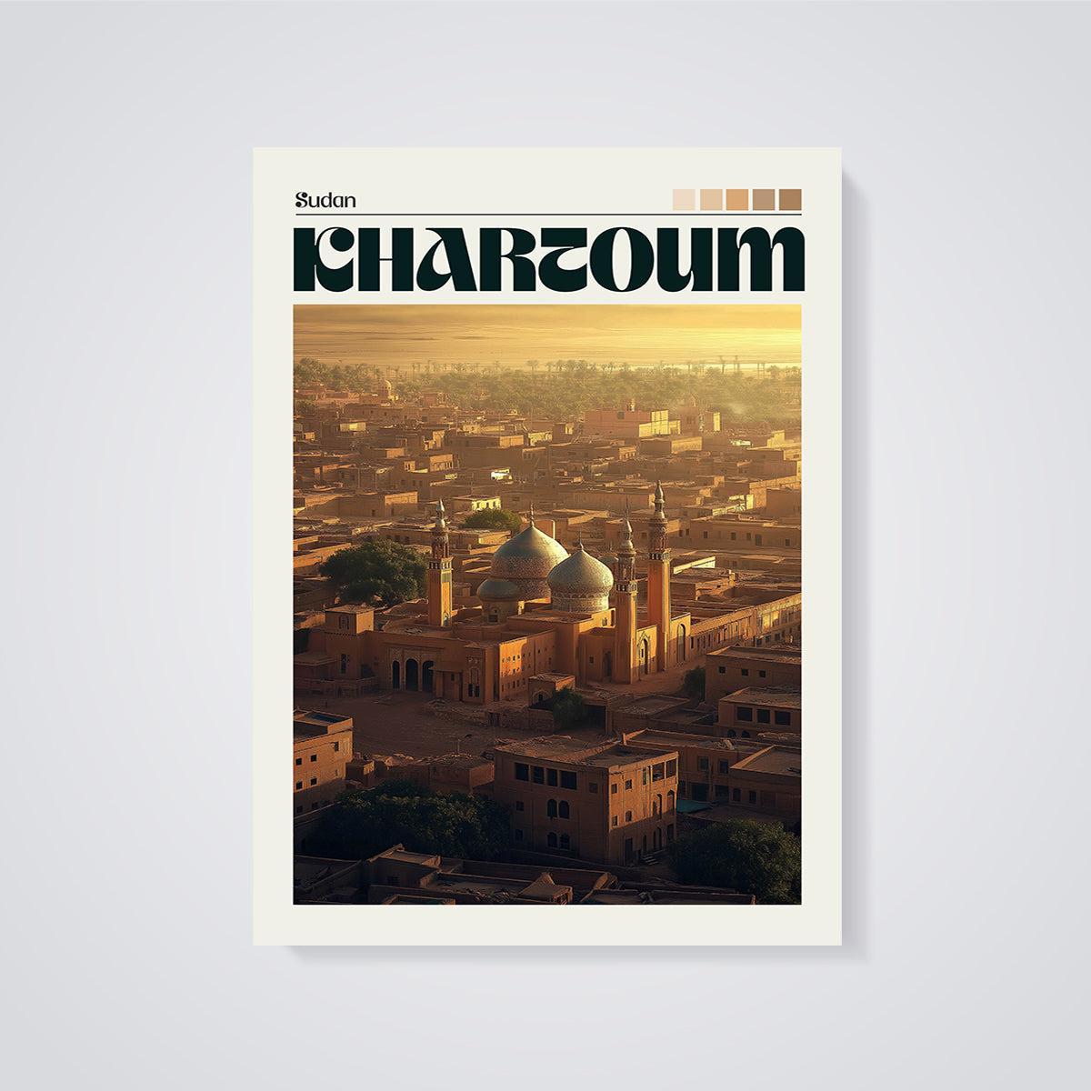 Khartoum Cityscape Print unframed on a grey background