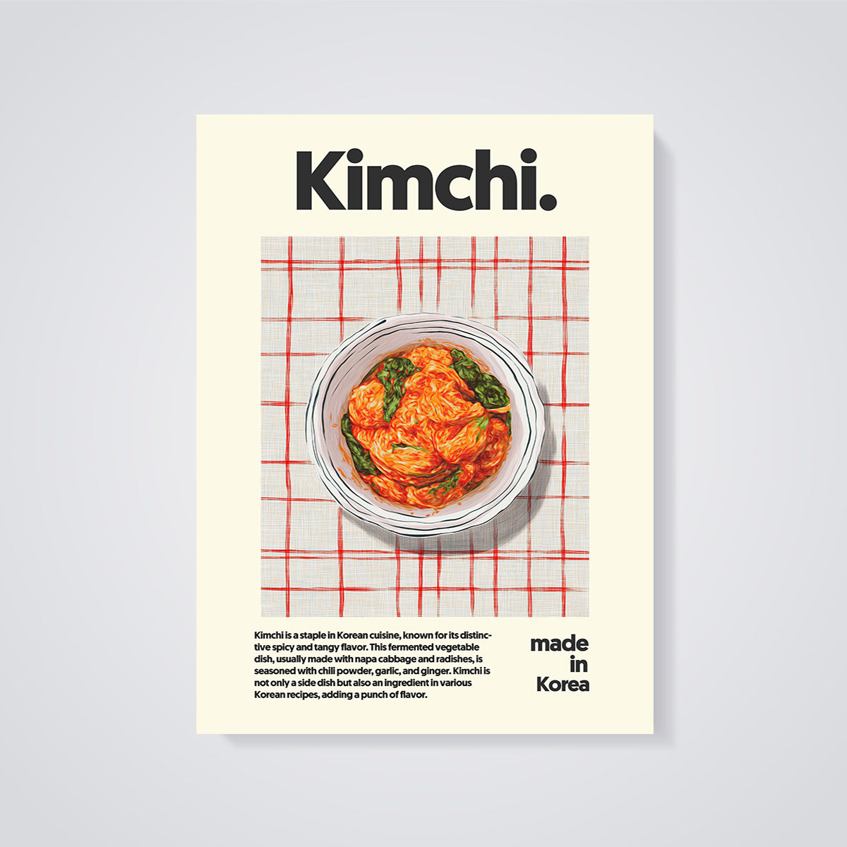 Kimchi Print unframed on a grey background