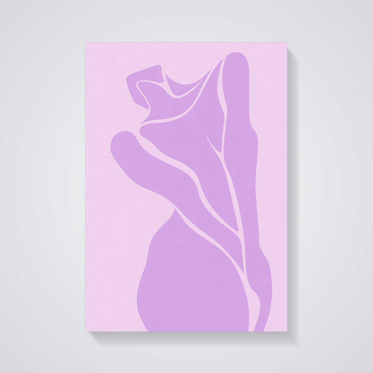 Lavender Organic Flow Print unframed on a grey background