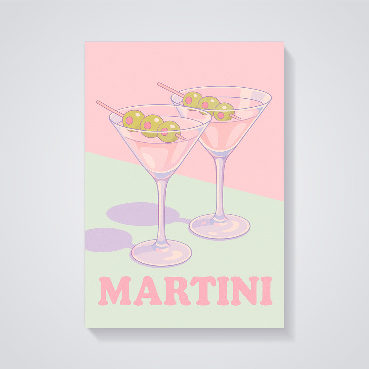 Martini Poster Print unframed on a grey background