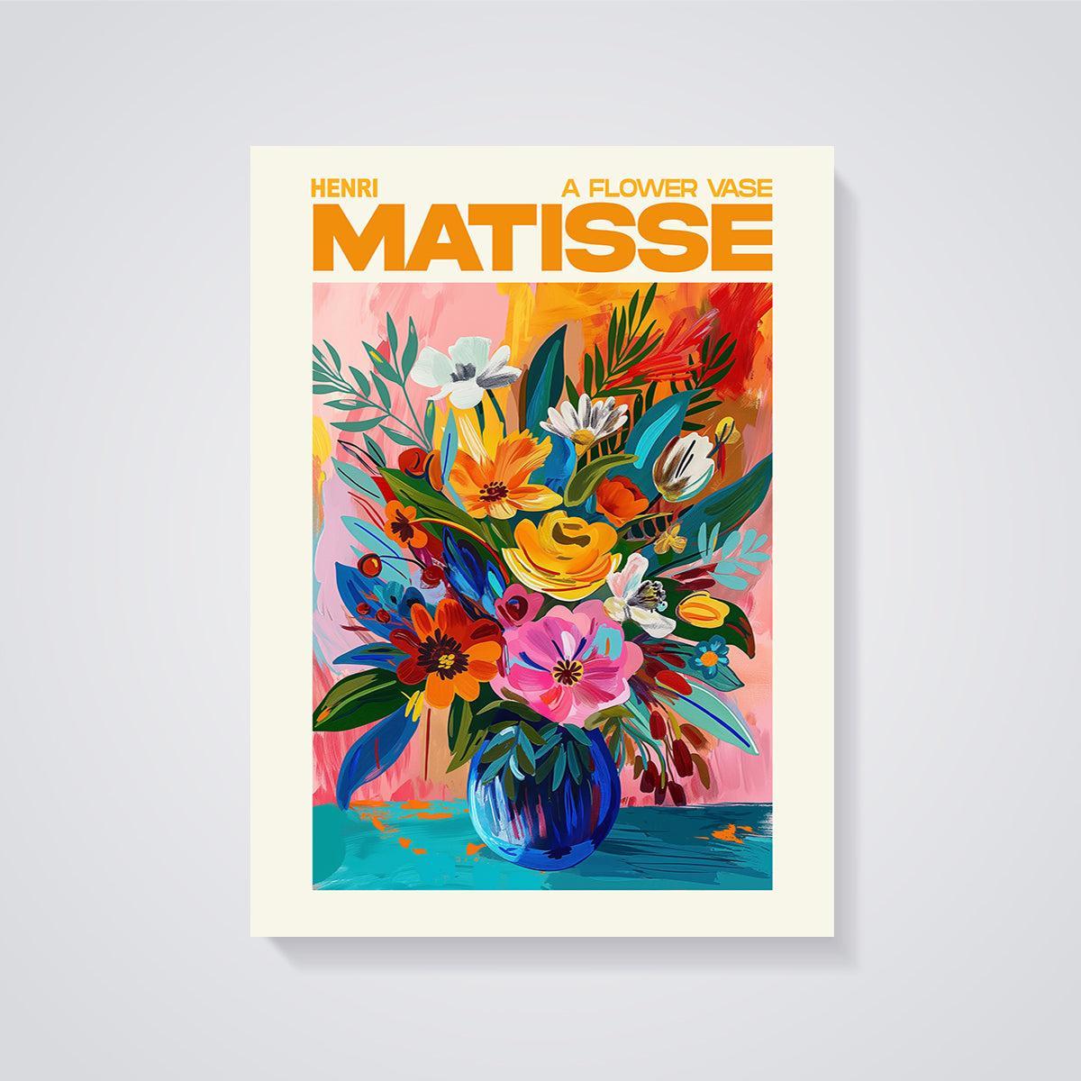 Matisse A Flower Vase Print unframed on a grey background