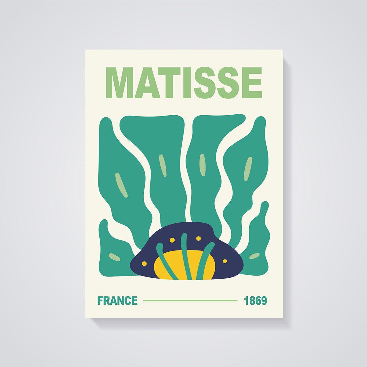 Matisse Abstract Leaf Print unframed on a grey background