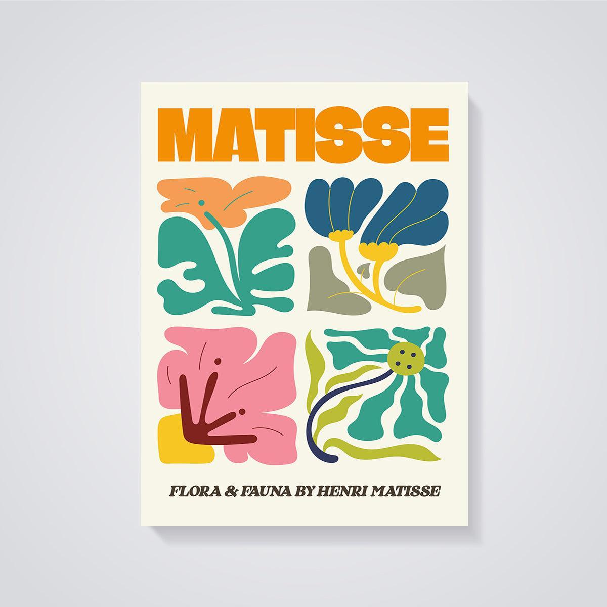 Matisse Flora & Fauna Abstract Print unframed on a grey background