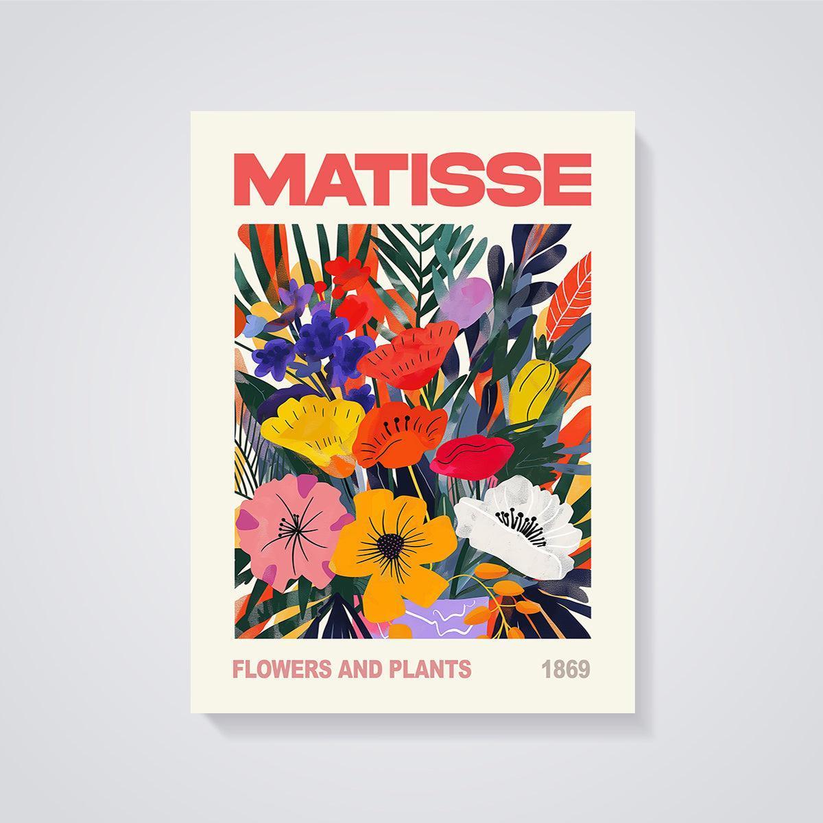 Matisse Flowers and Plants Print unframed on a grey background